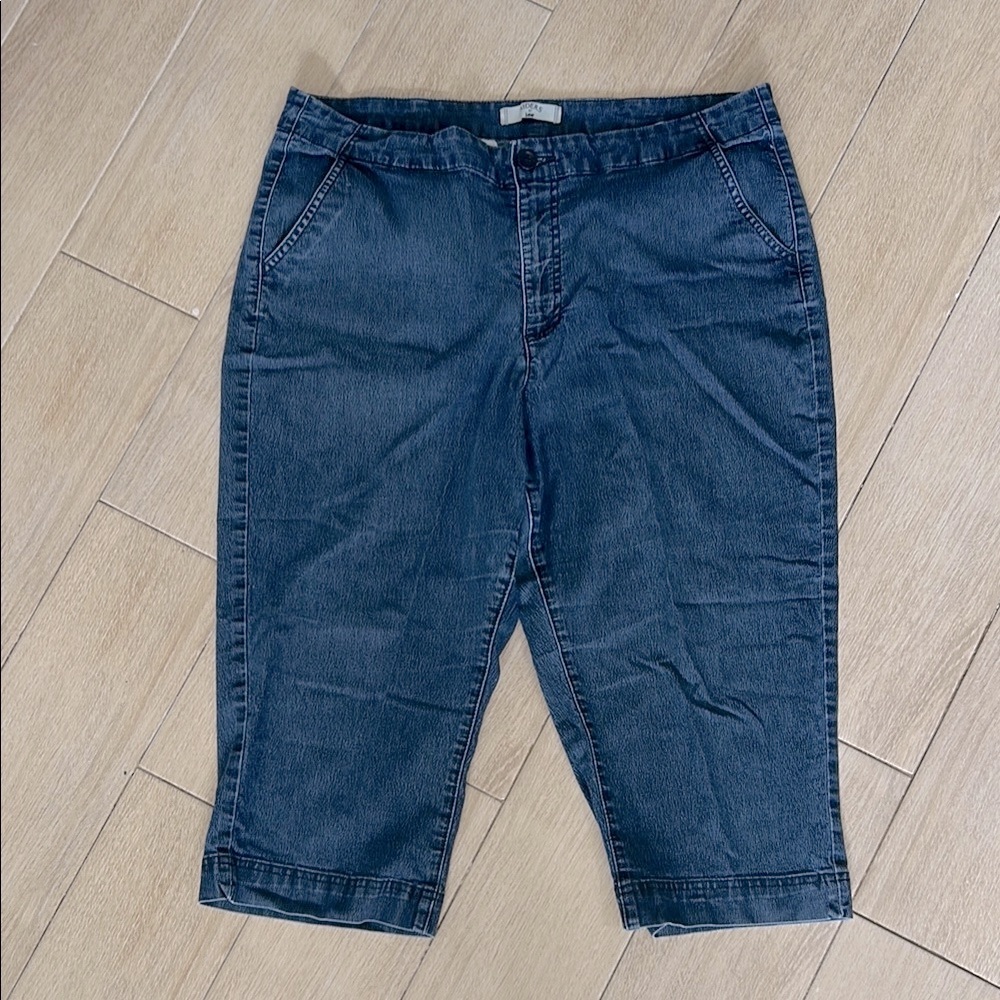 Riders by Lee Blue Capri Cropped Stretch Jeans Relaxed Fit - Picture 1 of 8